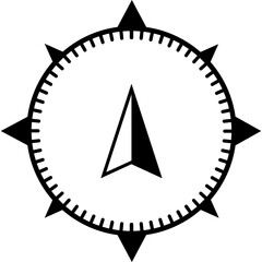 Monochrome Navigation Compass Icon. Wind Rose Icon © Vector World