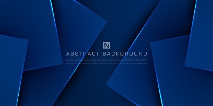 Abstract futuristic design dark blue overlap square geometric 3D background. Cool pattern design with simple style background. Eps10 vector