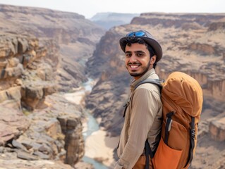 Naklejka premium person with backpack