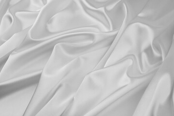 close up of white silk textured cloth background