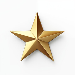 Obraz premium Elegant Golden 3D Star On White Background With Clean Design And Glossy Surface