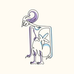 Arjuna Line Art Character