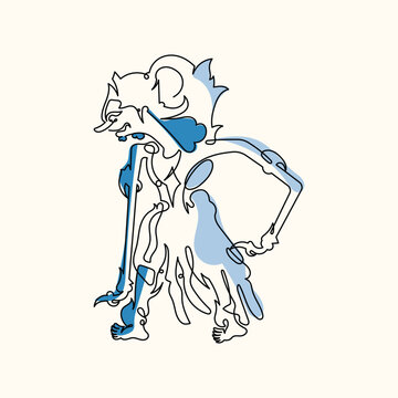 Gatotkaca Line Art Character