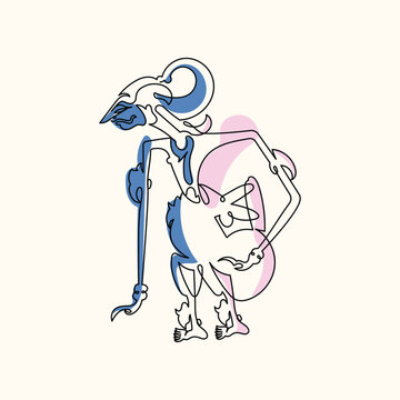 Nakula Line Art Character