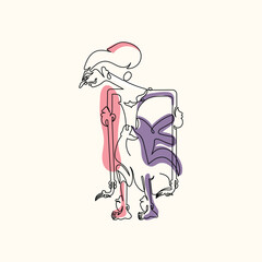 Puntadewa Line Art Character