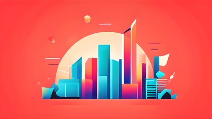 Fototapeta premium abstract wallpaper illustration symbolizing finance and business