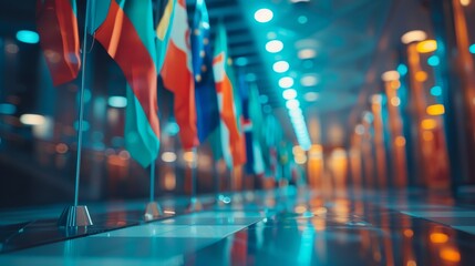 Diverse collection of national flags displayed together in a global flags showcase
