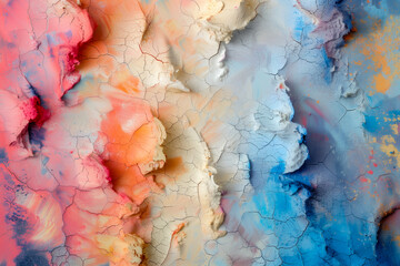 abstract textured background with pastel colors and cracked paint creating a beautiful and artistic pattern on a canvas