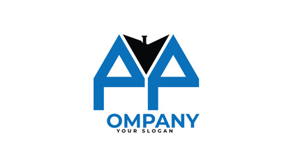 
PP letter creative real estate vector logo design.
