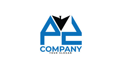 
PZ letter creative real estate vector logo design.
