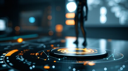 silhouette of advanced communication technology, high detail, futuristic devices, seamless connectivity