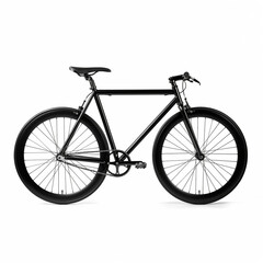 Black Fixie Bicycle Side View With Modern Minimalist Design