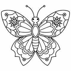 Butterfly Mandalas Coloring Page | Cute Butterfly Flowers Coloring book