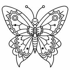 Fototapeta premium Butterfly Mandalas Coloring Page | Cute Butterfly Flowers Coloring book