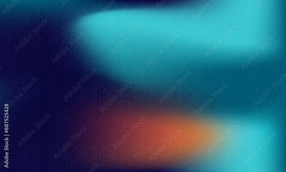 Poster blue and orange blur gradient holographic background. blurred soft blend minimalist abstract noise g