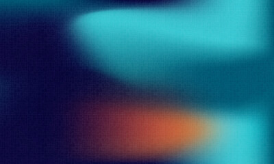 Blue and orange blur gradient holographic background. Blurred soft blend minimalist abstract noise grunge grainy texture backdrop. High quality illustration