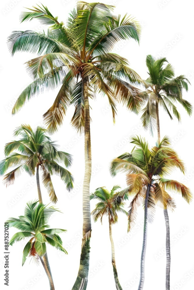 Aufkleber a group of palm trees against a plain white background, ideal for use in corporate or travel-related