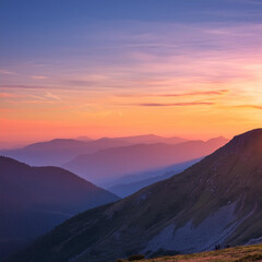 Obraz premium sunset over the mountains
