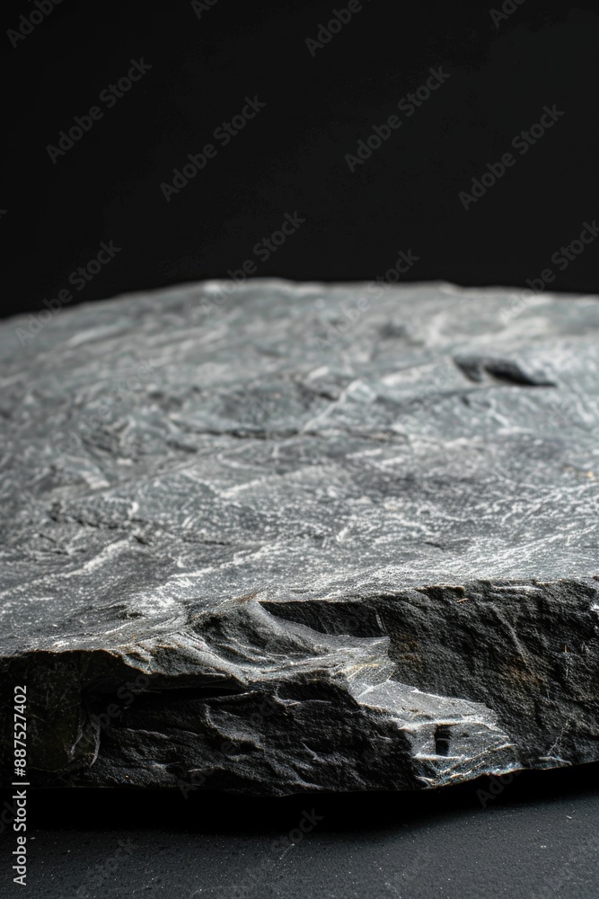 Poster a detailed view of a rock's texture and surface features