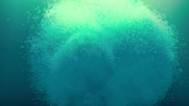 underwater bomb explosion. 3d animation of an explosion in the sea. two bombs exploding underwater. detonation of explosive underwater