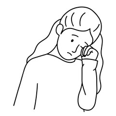 Little girl sad crying