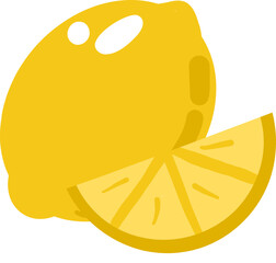 lemon icon Fresh healthy vegetarian food illustration