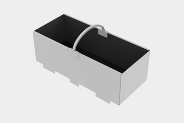 Paper Basket for Organic Fruits and Vegetables Mockup. 3d illustration