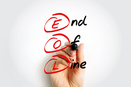 EOL - End of Line acronym with marker, technology concept background