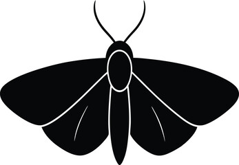Black butterfly vector icon, isolated on white