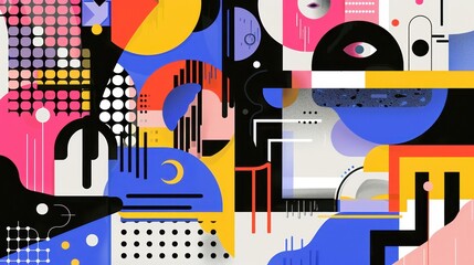 Abstract Geometric Pattern with Vibrant Colors.