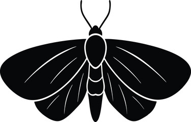 Black butterfly vector icon, isolated on white