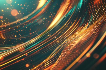 Dynamic light streaks in a dark background evoking speed and movement