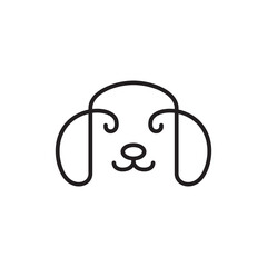 cute dog face dog head cartoon logo design vector