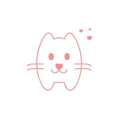 cute dog face dog head line cartoon logo design vector