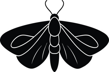 Black butterfly vector icon, isolated on white