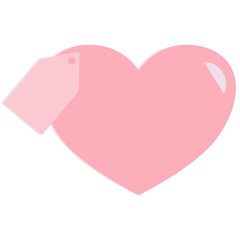 Pink heart tagged