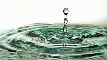 Single Water Drop Hitting a Calm Surface Creating Elegant Splash Patterns Representing Purity Simplicity and Natural Balance