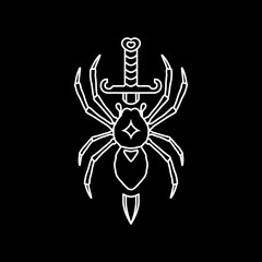 spider blade logo design vector line