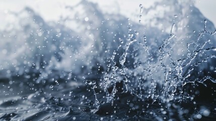 Obraz premium A close-up shot of water splashing on the surface of a calm lake or sea