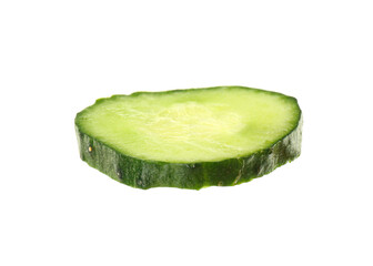 Piece of fresh cucumber isolated on white