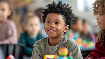 Youth engaged with toys in a group setting, Youth, Toys, Group
