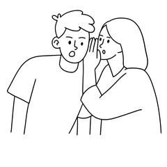 Woman telling to a man about gossip