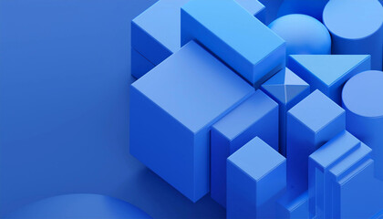Obraz premium Abstract Background with 3d blue geometric, 3d render