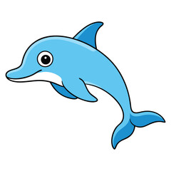 Dolphin - A cartoon illustration of a cute Dolphin swimming.