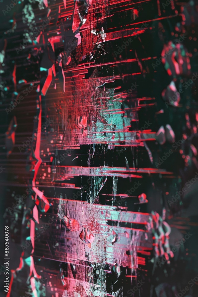 Fototapete Close-up image of a red and black background with intricate patterns