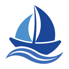 a minimalist Boat Logo vector art illustration with a simple Historic Sailing Boat icon logo
