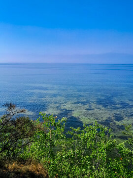 Beautiful view of crystal clean water of Pucka Bay in Poland