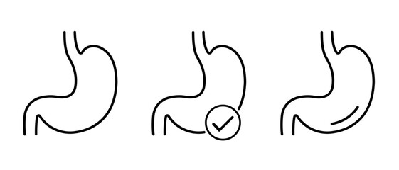 Stomach icons. Digestive health vector symbol. Stomach vector illustration.