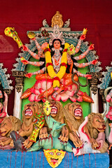 still picture image of Godess Durga being worshipped on the occasion of Durga puja festival in India