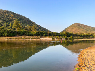 View of a magnificent Brahmani River on the lap of the hills